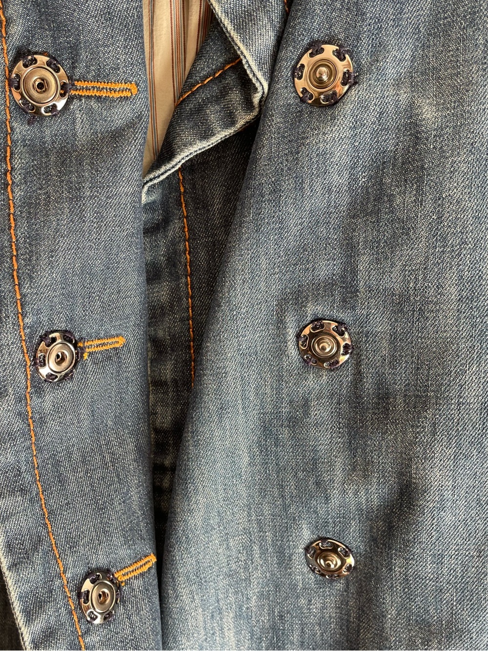 Vintage MARC JACOBS Y2K DENIM Peacoat JACKET small - Picture 6 of 13